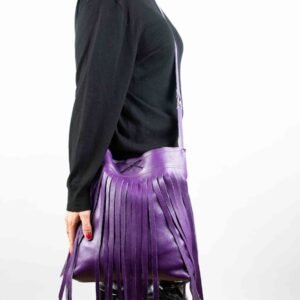Tote leather bag Purple 1