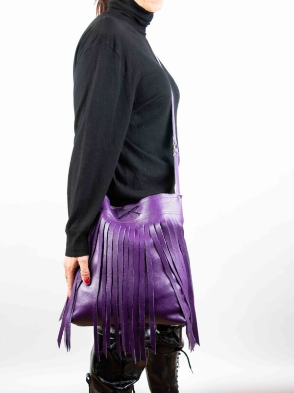Tote leather bag Purple 1