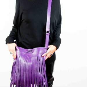 Tote leather bag Purple 2