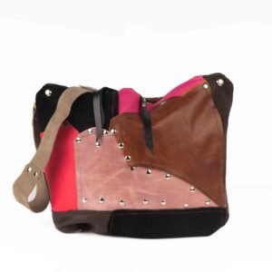 ΔΕΡΜΑΤΙΝΗ ΤΣΑΝΤΑ PATCHWORK